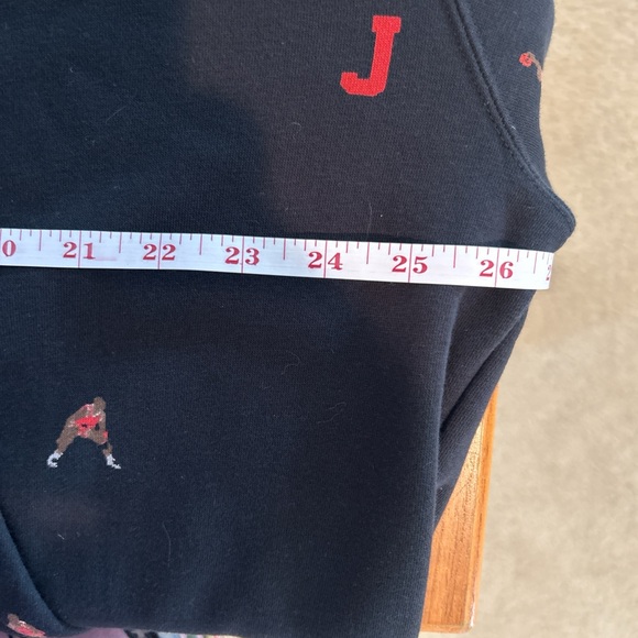 Jordan Black Hoodie with Red Logo Pattern - Picture 3 of 5